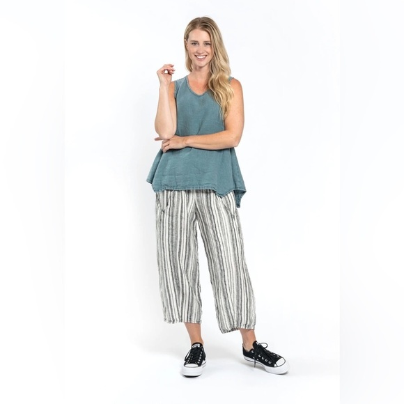 Cynthia Ashby Pants - Cynthia Ashby 100% Linen Martin Pant